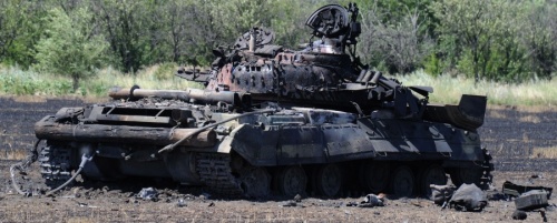 Уничтоженный танк Т-64БМ 